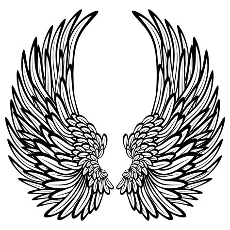 wings clipart black and white|angel wing clip art black and white.